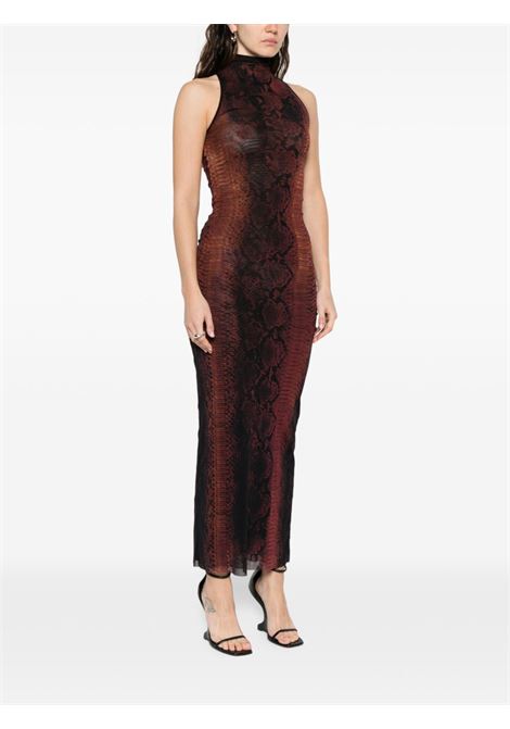 python long dress woman black and nìbrown JEAN PAUL GAULTIER | 26/01-W-DR109-M012P6000